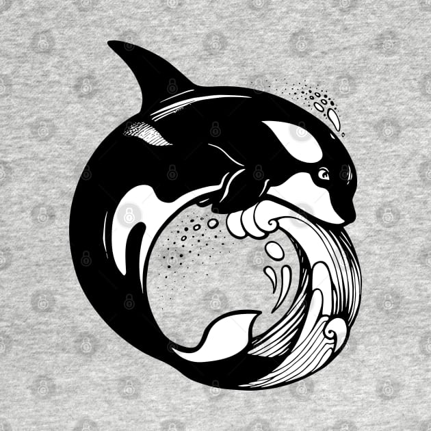 Orca Whale on the wave by Yulla